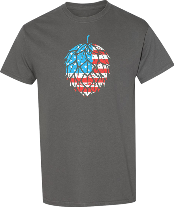 Retro Hops Lover Vintage USA American Flag Beer Graphic  Shirt