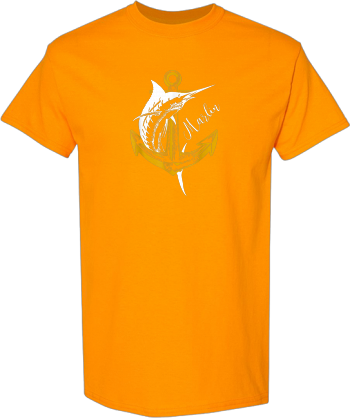 Sport Fishing Marlin Swordfish Sailfish With Anchor  Shirt