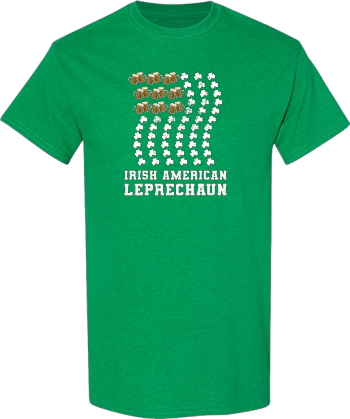 St Patricks Day Irish American Flag Beer Shamrock Leprechaun  Shirt