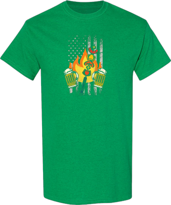 Steak Beer Drunk BBQ Patriotic American US Flag Barbecue  Shirt