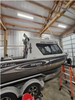 thumbnail image 2 of Hewes Light Tackle Boat Decal – Black & Red Vinyl Sticker – Perfect For Hull Or Truck 2 of 4