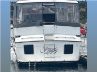 1987 President aft Cabin Trawler - Yacht Boat Lettering from Sky D, CA