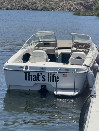 21 foot 2000  Bayliner Capri Boat transom  Lettering from Kenneth D, AZ