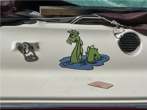 2000 Larson 23 foot LXI open bow A Decal with the Loch Ness monster installed on the transom of my boat Lettering from Rich L, PA