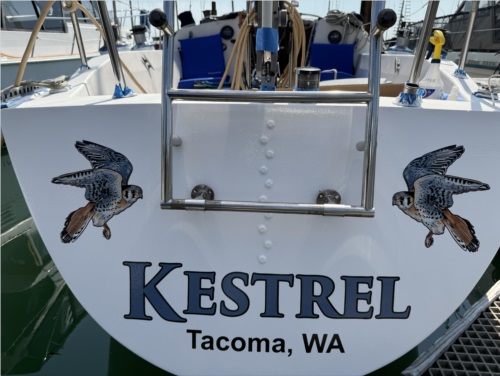 1980 San Juan 34 Sailboat Lettering from Kathryn A, WA