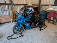 Back of my motorcycle helmet.  Lettering from Eddie Z, TX