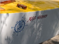 Homebuilt Core Sound 17 Sailboat Lettering from Ronald H, NC