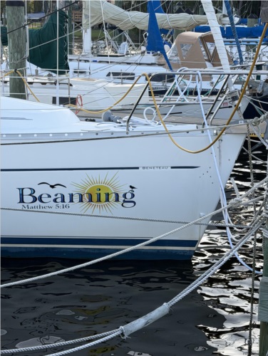 2001 Beneteau 361 Sailboat  Lettering from Karin S, NC