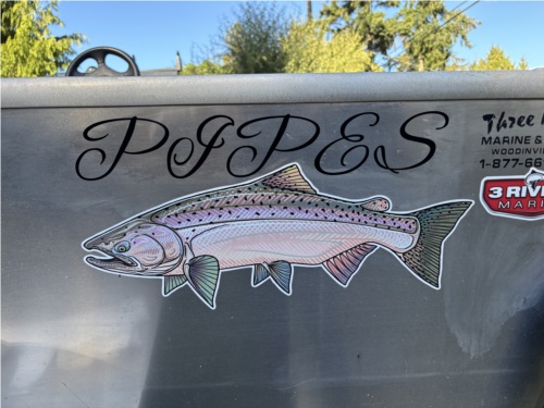 Alumaweld Intruder Fishing boat Lettering from Garret H, WA
